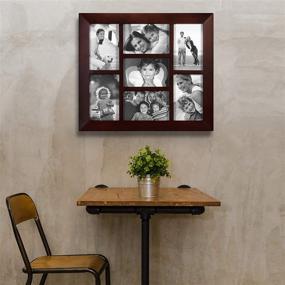 img 1 attached to 🖼️ Malden International Designs Berkeley Beveled Edge Walnut Wood Collage Picture Frame - 7×4x6 Options for a Stunning Display