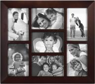 🖼️ malden international designs berkeley beveled edge walnut wood collage picture frame - 7×4x6 options for a stunning display logo