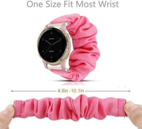 img 1 attached to Blueshaw Fabric Elastic Scrunchie: Compatible Garmin vivoactive 4S Band for Stylish Women - Pink