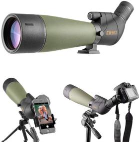 img 4 attached to Gosky Spotting Scope with Tripod and Carrying Bag - BAK4 Angled Scope for Target Shooting, Hunting, Bird Watching, Wildlife Scenery - Phone and SLR Mount Compatible with Canon - Updated for Superior Performance