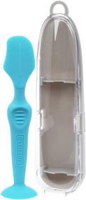 img 4 attached to Soft Silicone Diaper Cream Brush by Dr. Talbot's - Aqua, Full Size, Blue, with Suction Base & Hygienic Case