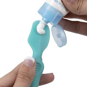 img 3 attached to Soft Silicone Diaper Cream Brush by Dr. Talbot's - Aqua, Full Size, Blue, with Suction Base & Hygienic Case