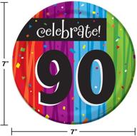 🎉 creative converting milestone celebrations round dessert plates, pack of 8, celebrate 90 years logo