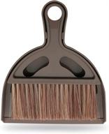 🧹 compact broom and dustpan set - small dustpan and brush, handheld broom and dustpan set, mini broom and dustpan set for home, camping, pets, dorm (brown) logo