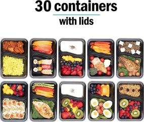 img 3 attached to 🍱 Igluu Meal Prep Containers [10 Pack] 2 Compartment with Airtight Lids - Plastic Food Storage Bento Box - BPA Free - Reusable Lunch Boxes - Microwave, Freezer, Dishwasher Safe (30 oz)