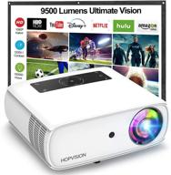 🎥 hopvision native 1080p projector: full hd, 9500lux, 150000 hours led lamp life, 4k support - ideal for home outdoor entertainment with smartphone/pc/ps4/tv stick compatibility logo