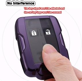 img 1 attached to Soft TPU Smart Key Fob Case Holder Jacket Cover Protector For Chevy Chevrolet Silverado Colorado/GMC Sierra Canyon Yukon Cadillac (Purple)