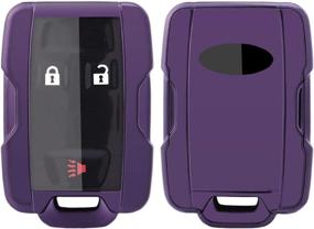 img 2 attached to Soft TPU Smart Key Fob Case Holder Jacket Cover Protector For Chevy Chevrolet Silverado Colorado/GMC Sierra Canyon Yukon Cadillac (Purple)