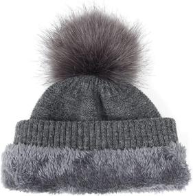 img 1 attached to Womens Winter Hat: LAPI.ZAPI Knitted Pom Pom Beanie for Stylish Cold Weather Fashion