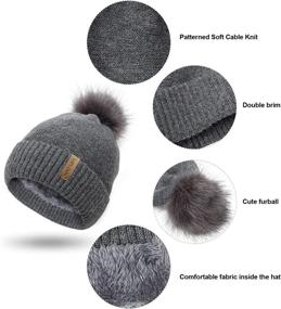 img 2 attached to Womens Winter Hat: LAPI.ZAPI Knitted Pom Pom Beanie for Stylish Cold Weather Fashion