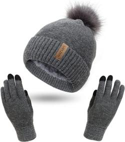 img 4 attached to Womens Winter Hat: LAPI.ZAPI Knitted Pom Pom Beanie for Stylish Cold Weather Fashion