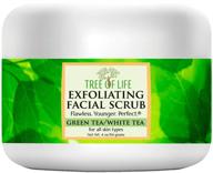 🌿 revitalize your skin with tree of life exfoliating facial scrub: infused with antioxidants and green/white tea extracts, 4 oz logo