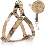 adjustable plaid step-in puppy harness and leash set - 🐾 ideal no-pull dog harness for small to medium dogs and cats logo