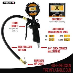 img 3 attached to Точный гидравлический цифровой манометр для шин Hydraulax - идеальный инструмент для точной накачки воздуха в гараже.