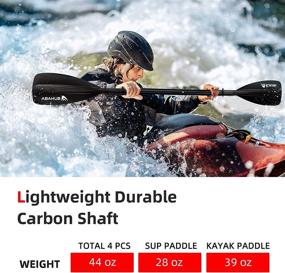 img 3 attached to 🏄 Abahub Carbon SUP Paddles, 3-Piece Lightweight Stand-up Paddle Oars for Paddleboard, Adjustable Carbon Fiber Shaft 68&#34; - 84&#34;, with Carrying Bag