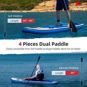 img 2 attached to 🏄 Abahub Carbon SUP Paddles, 3-Piece Lightweight Stand-up Paddle Oars for Paddleboard, Adjustable Carbon Fiber Shaft 68&#34; - 84&#34;, with Carrying Bag