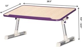 img 1 attached to 🎓 GOFLAME Laptop Table for Bed, Adjustable Standing Desk with Foldable Legs, Notebook Tray for Couch &amp; Sofa, Laptop Riser, Outdoor Camping Table (Purple)