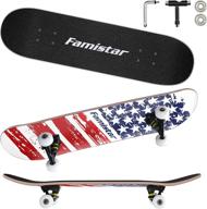 🛹 high-quality maple wooden 9-layer skateboard- 31''x7.8'', supports up to 330lbs- ideal for adults, teens, kids- double kick concave deck - perfect gift for beginners, boys, girls, teenagers logo