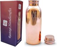 🧘 rastogi handicrafts pure copper 16oz / 500 ml hand plain/smooth/shiny bottle - ideal for drinking water storage or yoga logo