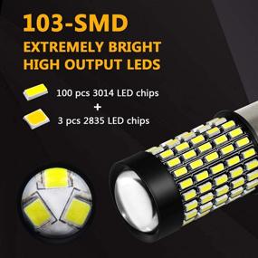 img 3 attached to 🔆 Phinlion 2800 Lumens 7506 1156 LED White Bulb: High Brightness 3014 103-SMD BA15S 1156 7506 LED Bulbs with Projector for Back Up Reverse Lights, 6000K Xenon White