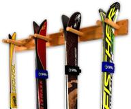 🎿 timber ski wall rack for home and garage storage - holds 4 pairs of skis, wood mount system by storeyourboard logo