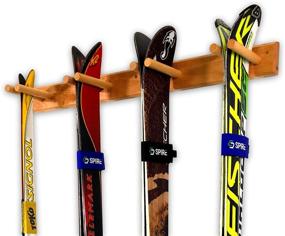 img 4 attached to 🎿 Timber Ski Wall Rack for Home and Garage Storage - Holds 4 Pairs of Skis, Wood Mount System by StoreYourBoard