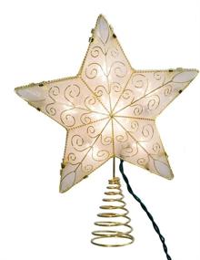 img 3 attached to 🌟 Kurt Adler 10-Light 8.5-Inch Gold Reflective Star Tree Topper
