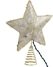 img 4 attached to 🌟 Kurt Adler 10-Light 8.5-Inch Gold Reflective Star Tree Topper