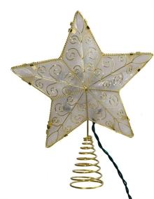 img 2 attached to 🌟 Kurt Adler 10-Light 8.5-Inch Gold Reflective Star Tree Topper