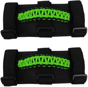 img 3 attached to Jade Onlines 4 x Roll Bar Grab Handles for Jeep Wrangler YJ TJ JK JL &amp; Gladiator JT 1955-2020, UTV ATV Grip Handle Interior Accessories - Green