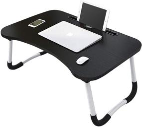 img 4 attached to 🛏️ Foldable Laptop Bed Tray Desk - Lap Desk Bed Table Tray for Eating, Writing, Tablet Stand - Laptop Table Tray Stand for Adults, Students, Kids