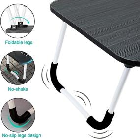 img 2 attached to 🛏️ Foldable Laptop Bed Tray Desk - Lap Desk Bed Table Tray for Eating, Writing, Tablet Stand - Laptop Table Tray Stand for Adults, Students, Kids