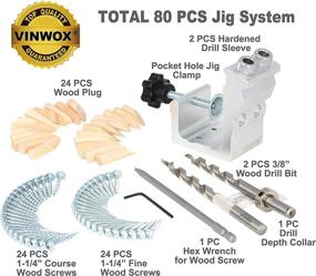 img 3 attached to 🔧 VINWOX Pocket Hole Jig: Adjustable Woodworking Tools with Step Drill Bits, Screws, & Bezels – Portable or Bench-mountable Unit