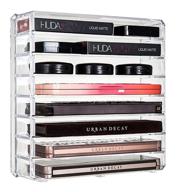 cedilis clear acrylic palette organizer: multi-functional makeup storage solution with removable dividers, 8 spaces, horizontally & vertically logo