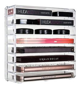 img 4 attached to Cedilis Clear Acrylic Palette Organizer: Multi-functional Makeup Storage Solution with Removable Dividers, 8 Spaces, Horizontally & Vertically