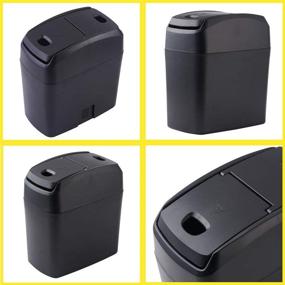 img 2 attached to Black Car Waste Container with Lid - Trash Can Bin for Home, Office, and Car