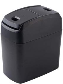 img 4 attached to Black Car Waste Container with Lid - Trash Can Bin for Home, Office, and Car