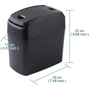 img 3 attached to Black Car Waste Container with Lid - Trash Can Bin for Home, Office, and Car