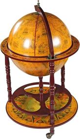 img 2 attached to 🌍 Exquisite Design Toscano Replica Globe Bar Cart Cabinet with Wheels – Captivating 16th-Century Italian Aesthetic in Sepia Finish!