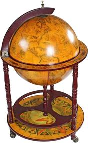 img 4 attached to 🌍 Exquisite Design Toscano Replica Globe Bar Cart Cabinet with Wheels – Captivating 16th-Century Italian Aesthetic in Sepia Finish!