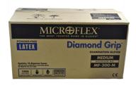 🧤 microflex mf-300-m diamond grip exam gloves, powder-free latex, textured fingers, medium size, 100 gloves per box, 10 boxes per case (total 1000 gloves) logo