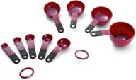 🖤 kitchenaid classic measuring cups and spoons set - 9-piece set in red/black: accurate and stylish tools for precise cooking measurements logo