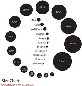 img 3 attached to 👂 BodyJ4You Ear Tunnel Plugs: Single Flare Gauges 14G-2", Flesh Earrings for Stretching Piercings