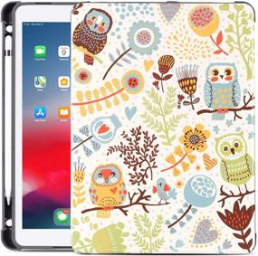 img 4 attached to 🦉 Gofupa iPad 8th Generation Case 10.2 Inch, 7th Generation iPad, iPad Air 10.5 - Premium Leather Folio Cover with Built-in Apple Pencil Holder - Auto Wake/Sleep, Multiple Viewing Angles (Color Owl)