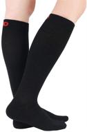 3 pairs of moisture wicking bamboo compression socks 8-15mmhg for women & men - support stockings for air travel, nurses, edema - size 9-11 (black) logo