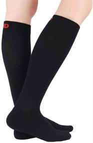 img 4 attached to 3 Pairs of Moisture Wicking Bamboo Compression Socks 8-15mmHg for Women & Men - Support Stockings for Air Travel, Nurses, Edema - Size 9-11 (Black)