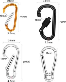 img 3 attached to 🔑 Premium Awpeye Aluminum Carabiner Clips: Pack of 30, 3 Sizes - Durable Keychain Snap Hooks 3"/ 2.3"/ 1.85