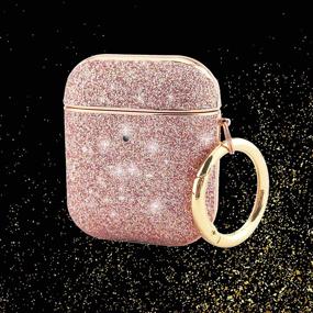 img 3 attached to MOLOVA Airpods Glitter Gold Plated Keychain