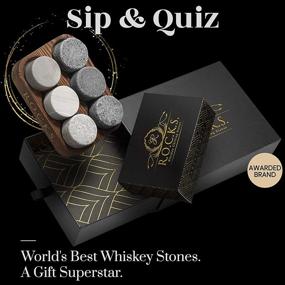 img 3 attached to 🥃 Premium Handcrafted Round Whiskey Chilling Stones Set - The Original ROCKS - 6 Granite Sipping Rocks - Whiskey Trivia Quiz Gift: 100 Q&A, Fun Fact Stories & More! Ideal for Whiskey Enthusiasts, Perfect Gift!