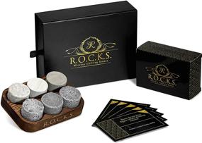 img 4 attached to 🥃 Premium Handcrafted Round Whiskey Chilling Stones Set - The Original ROCKS - 6 Granite Sipping Rocks - Whiskey Trivia Quiz Gift: 100 Q&A, Fun Fact Stories & More! Ideal for Whiskey Enthusiasts, Perfect Gift!